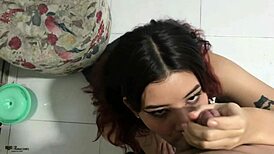 Amazing Latina Deepthroat Blowjob with Perfect Natural Tits!