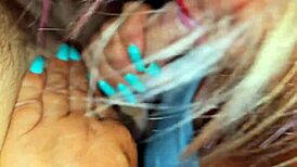 Stepmom's Tanned Feet Get Creamy Fingering from Stepson in Taboo Barefoot Fetish