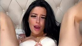 that slutty american exchange student is fingering her wet pussy on webcam till she squirts