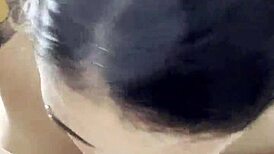 Best friend gives teen wife huge load swallow blowjob in dorm room.