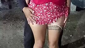 Halloween latina tempts stranger with sneaky oral