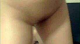 dancing teen strokes shaved pussy with eager fingers