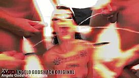 First double anal penetration stretches gaping holes wide