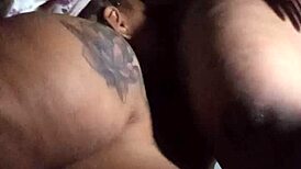 i give my lesbian stud the sloppiest bathroom head as sexy bbw