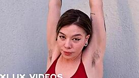 my chubby latina roommate helps me shave my hairy pussy in the dorm then we play