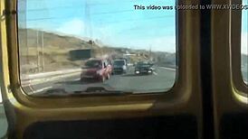 Young Blonde Teases with Toys in Car