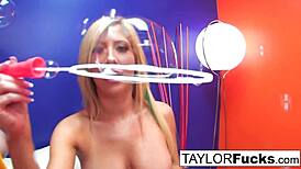 sexy brunette babes play nude with bubbles and big tits