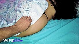 Latina Wife in Lingerie Rides Hubby for Creamy Morning Creampie Finish