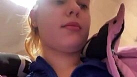 Teen Amateur Fingers Pussy to Extreme Squirting Orgasm in Public Locker Room