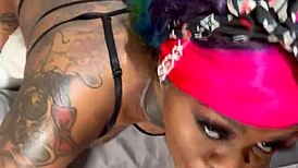 prettiest ebony cowgirl rides big black cock deep with wet creampie finish