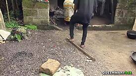 sharp tenant bends landlord's fat wife over kitchen counter for bbc pounding