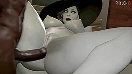 alcina dimitrescu monster cock blowjobs doggystyle and bent over cumshots