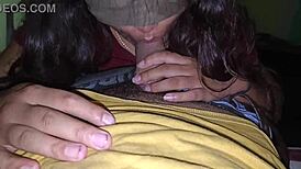 omg this horny Indian babe deepthroats her teacher's huge dick so hard while fingering her wet pussy 👅🍆🔥