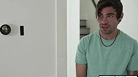 big ass teen stepsis catches her peeping stepbro then swallows his huge throbbing dick whole