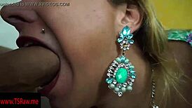 Blond tgirl's big dick hints at wild anal cravings