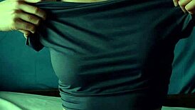 blindfolded me in lingerie... eastern euro model's panties tease got me so hot umm