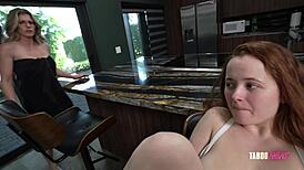 Wife walks in on me doggystyling eviee red's big natural tits in taboo missionary