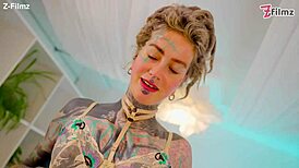 tattooed babe's ass stretched by hardcore deep anal pounding