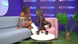 hey latina milf carla morelli goes hard with maxx betancur while interviewer dani ortiz watches wild