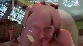 Can this older man handle a cute redhead's passionate amateur sex?