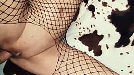 fishnets hug her milf ass begging for raw anal pounding!