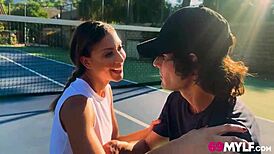 Hey, this milf strips naked for stepson wrestling match?