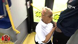 public bus thrill with thelastrealtop and mshoneyroseatl's sneaky dick sucking