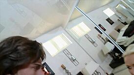 Diana doll spreads shaved milf pussy wide for deep fingering and hardcore fuck lesson