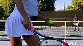 Hey, this milf strips naked for stepson wrestling match?