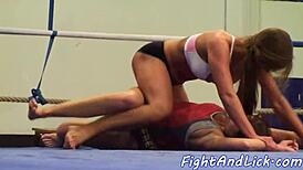 dyke babes wrestle and fight turning steamy 👭🔥💦