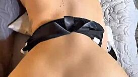 Chilean couple anal fucks during cleaning in sheer red