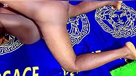 Sweet Black Chubby Babe Oiled Big Tits Ass Bedroom Spanking Lick