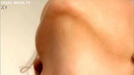 Beautiful Czech blonde Gina teases tight pussy with fruits close-up