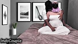 whoa this hijab wife rides hubby wild creampie dripping from her swollen pussy 😍🔥