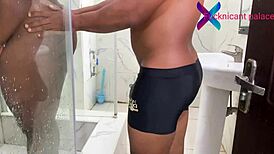 Stepdad watches shower then rips clothes for squirting fuck full