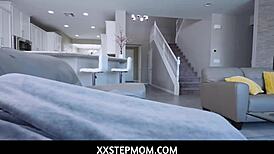 horny american stepmom spreads legs for stepson to fuck her nude ass and tits