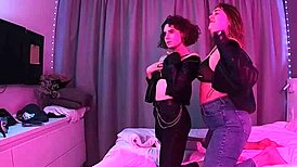 fitting room backstage: which panties suit these two girls best?