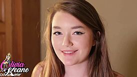 Hot 18+ teen slut plugs and pounds her curvy ass with toys