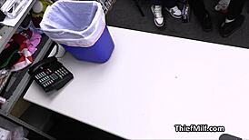 Security officer spies busty nurse stealing meds then fucks her big tits in hospital