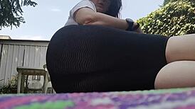 nicolettas yoga in the garden webcam captures dirty feet outdoors