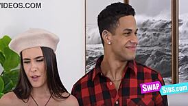 stepsisters sway into first taboo 4some kissing petite teens to orgasm