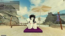 Roblox gamer babe shakes big ass in steamy bedroom play