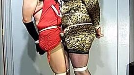 Gag-Kissing Bound Tranny Sluts in Stockings Outdoor