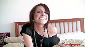 amateur model haley needs cash so sucks cock gags on huge cumshot but swears no pornos