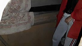 Step-aunt's hairy pussy masturbation caught leading to explosive orgasm