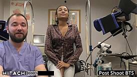 Nurse Miss Mars Forces Hitachi Orgasms on Human Guinea Pig Patient