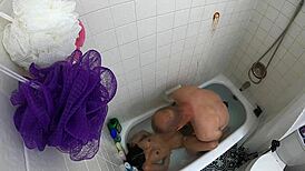 so this skinny asian slut chokes on cock in the pool then bathtub deepthroat fest