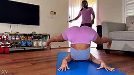 latina sarah lace ready to ride that massive bbc ripping through yoga pants