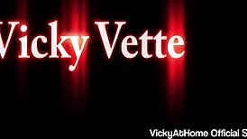whoa busty vicky vette stuffs dildo in lingerie till she cums hard