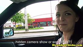 i flash my tits hitchhiking then get picked up for public outdoor fun